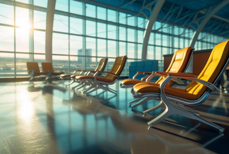 chairs in the airport. generative aiの素材
