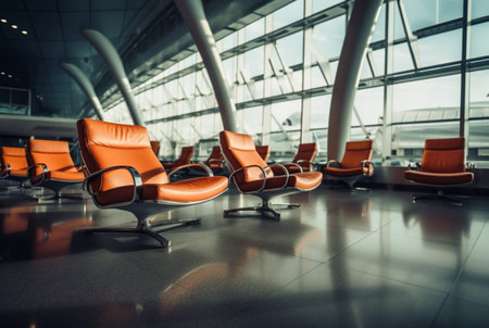 chairs in the airport. generative aiの素材