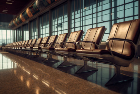 chairs in the airport. generative aiの素材