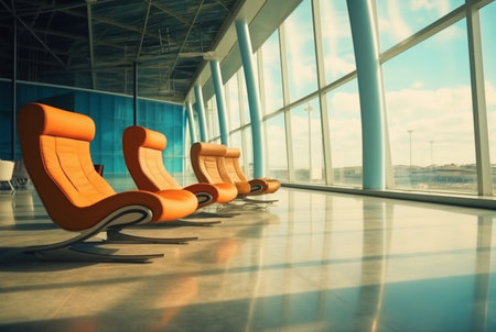 chairs in the airport. generative aiの素材