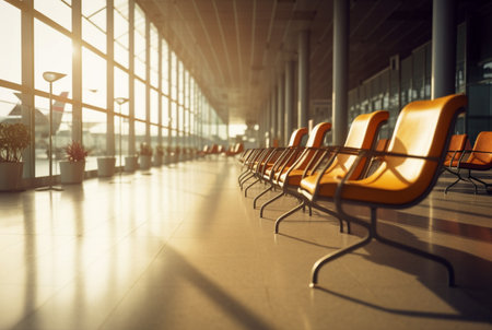 chairs in the airport. generative aiの素材