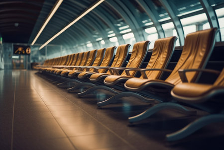 chairs in the airport. generative aiの素材