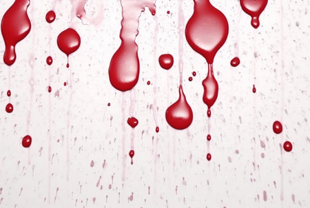 white wall background with red watercolor drops. generative aiの素材