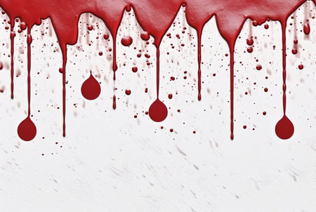white wall background with red watercolor drops. generative aiの素材