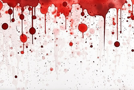 white wall background with red watercolor drops. generative aiの素材