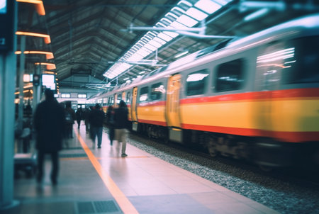 Blurred background at train station. generative aiの素材