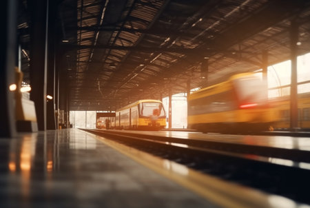 Blurred background at train station. generative aiの素材