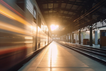 Blurred background at train station. generative aiの素材