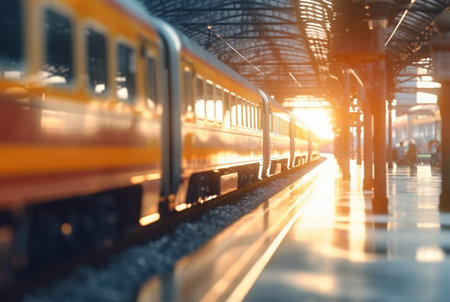 Blurred background at train station. generative aiの素材