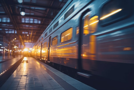 Blurred background at train station. generative aiの素材