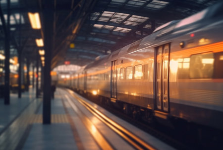 Blurred background at train station. generative aiの素材