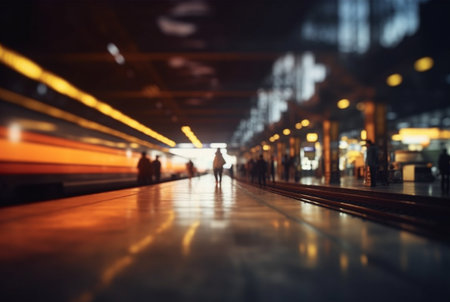 Blurred background at train station. generative aiの素材