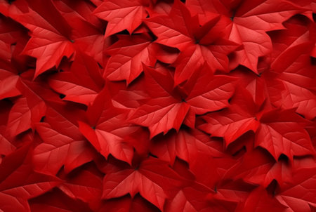 abstract background of neatly arranged red leaves. generative aiの素材