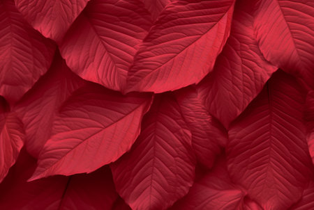 abstract background of neatly arranged red leaves. generative aiの素材