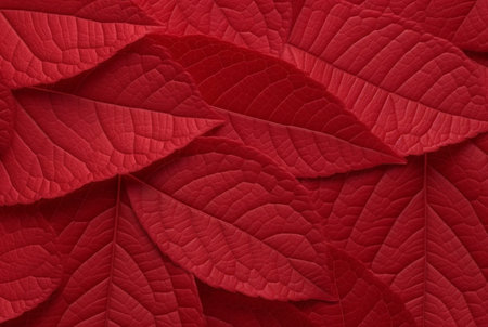 abstract background of neatly arranged red leaves. generative aiの素材