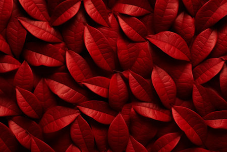 abstract background of neatly arranged red leaves. generative aiの素材