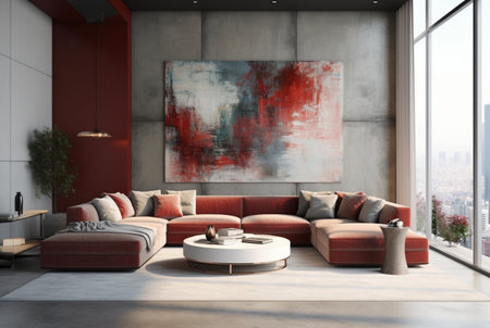 living room interior with modern home sofa. generative aiの素材
