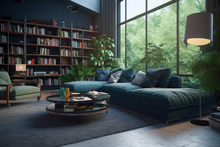 living room interior with modern home sofa. generative aiの素材
