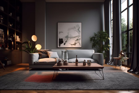 living room interior with modern home sofa. generative aiの素材