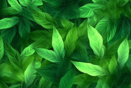 fresh green leaves abstract background. generative aiの素材