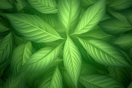 fresh green leaves abstract background. generative aiの素材