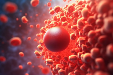 medical health human red blood cells illustration. generative aiの素材
