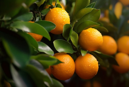 bunch of orange fruit on branches. generative aiの素材