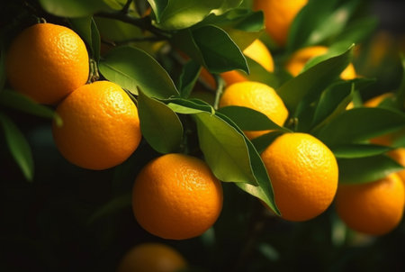 bunch of orange fruit on branches. generative aiの素材