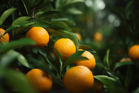 bunch of orange fruit on branches. generative aiの素材