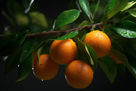 bunch of orange fruit on branches. generative aiの素材