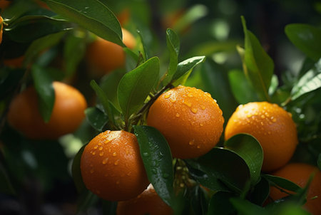 bunch of orange fruit on branches. generative aiの素材
