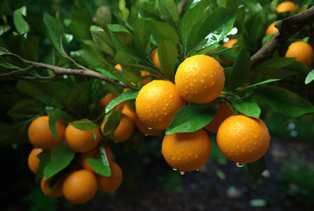 bunch of orange fruit on branches. generative aiの素材