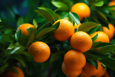 bunch of orange fruit on branches. generative aiの素材