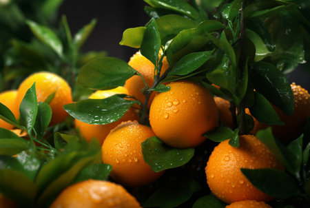 bunch of orange fruit on branches. generative aiの素材