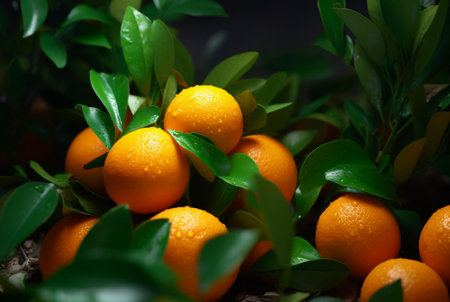 bunch of orange fruit on branches. generative aiの素材
