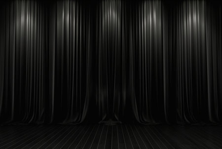 black curtain background with light for stage view. generative aiの素材