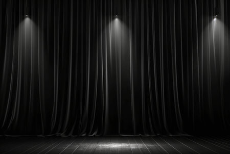 black curtain background with light for stage view. generative aiの素材