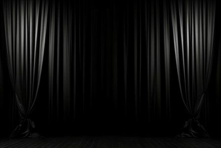 black curtain background with light for stage view. generative aiの素材