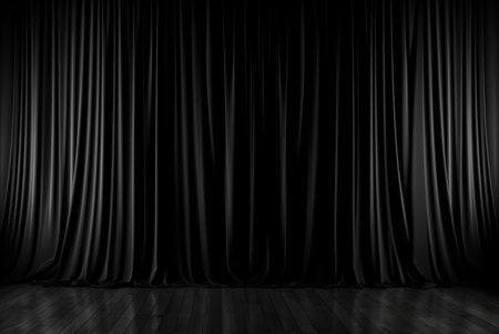 black curtain background with light for stage view. generative aiの素材