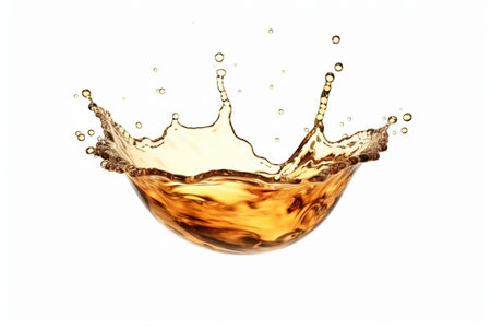 clear oil splash isolated on white background. generative aiの素材