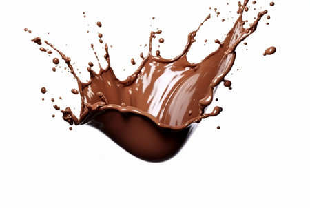 chocolate or cocoa splash isolated on white background. generative aiの素材