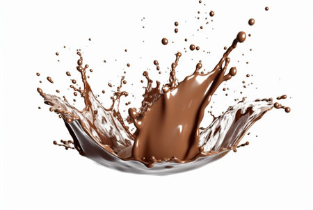 chocolate or cocoa splash isolated on white background. generative aiの素材