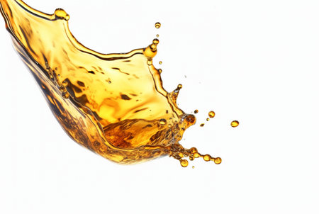 clear oil splash isolated on white background. generative aiの素材