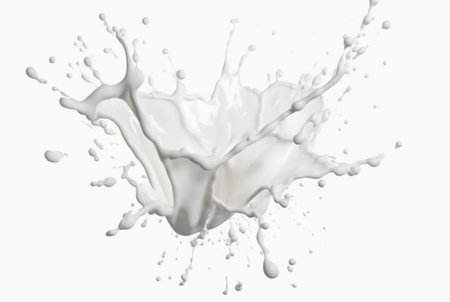 white milky water splash isolated on white background. generative aiの素材