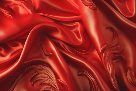 luxury red fabric texture background. generative aiの素材
