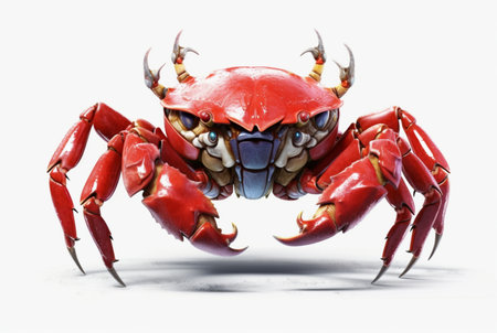 big crab isolated on a white background. generative aiの素材