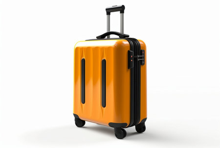 suitcase with wheels isolated on white background. generative aiの素材