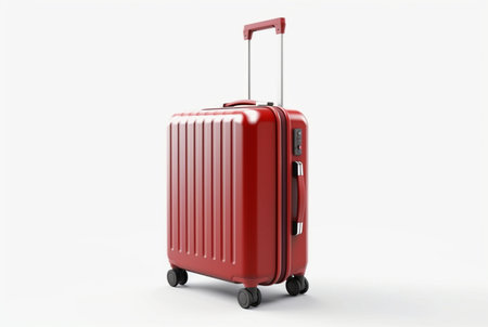 suitcase with wheels isolated on white background. generative aiの素材