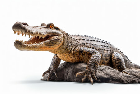 crocodile isolated on white background. generative aiの素材