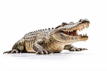 crocodile isolated on white background. generative aiの素材